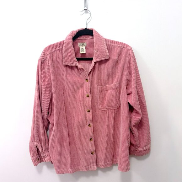 vintage LL bean pink corduroy button down - Picture 1 of 7